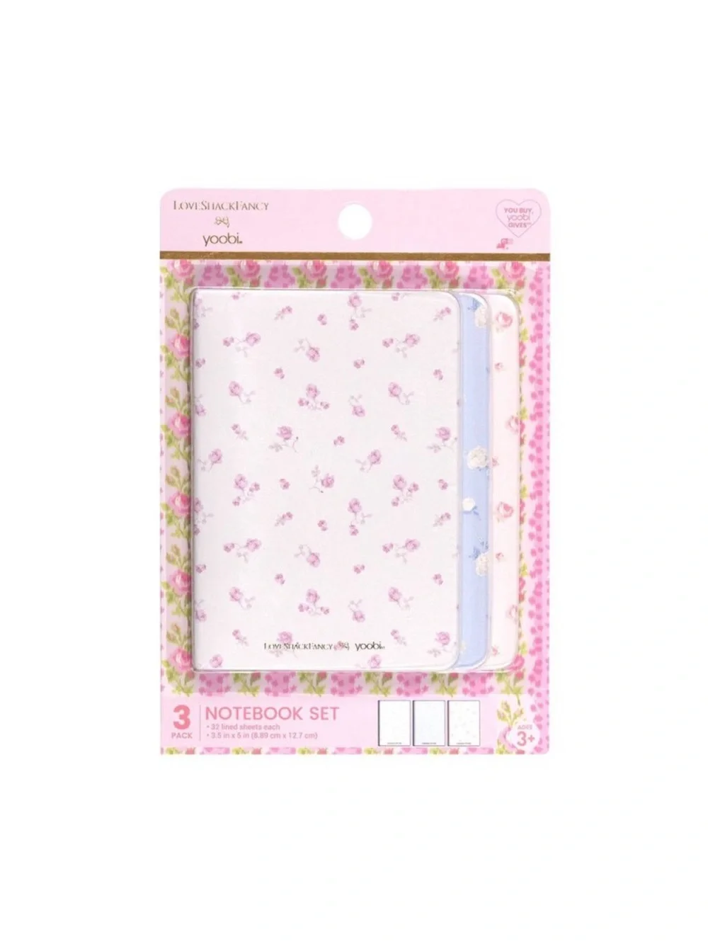 LoveShackFancy x Target - Yoobi Ribbon Rosa, Everblooming Rosette, Mini Journals
